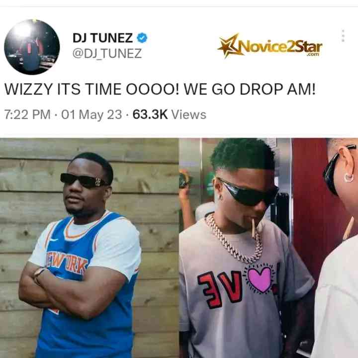 "Wizzy Its Time" - Dj Tunez Hints At A Possible Release Of A New Song From Wizzy - MirrorLog