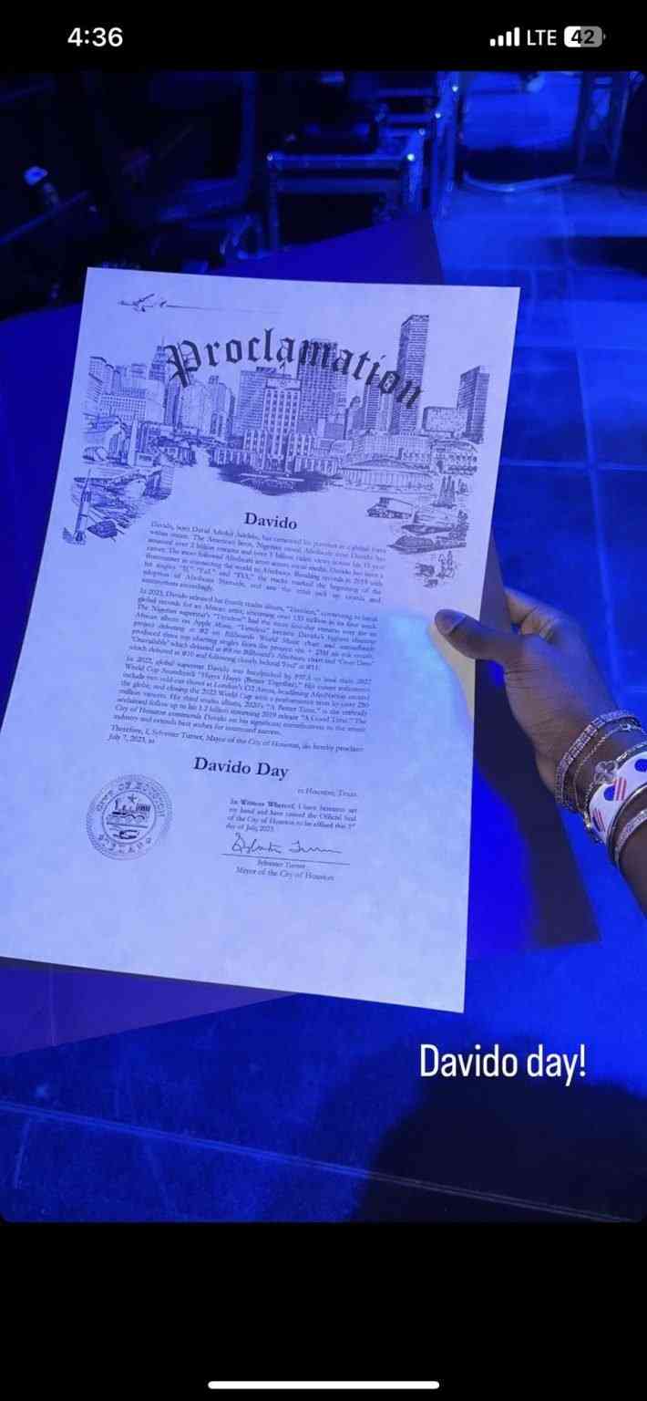 U.S city declares July 7 Davido Day | MirrorLog