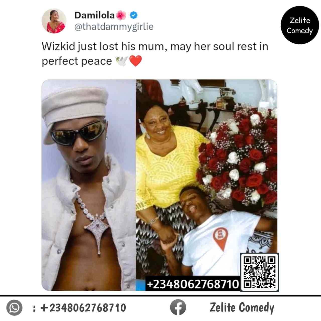 Wizkid just lost his mum, may her soul rest in perfect peace 🕊️❤️ - MirrorLog