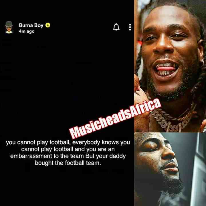 BOOM⛔ 😱BurnaBoy has just replied Davido👇👇 - MirrorLog