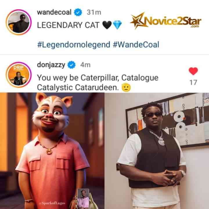 Don Jazzy assigns a new name to the legendary Cat, Wande Coal. - MirrorLog
