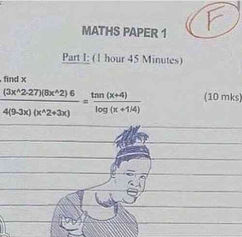 When the exam question is too difficult for you and then you draw this ??? | MirrorLog