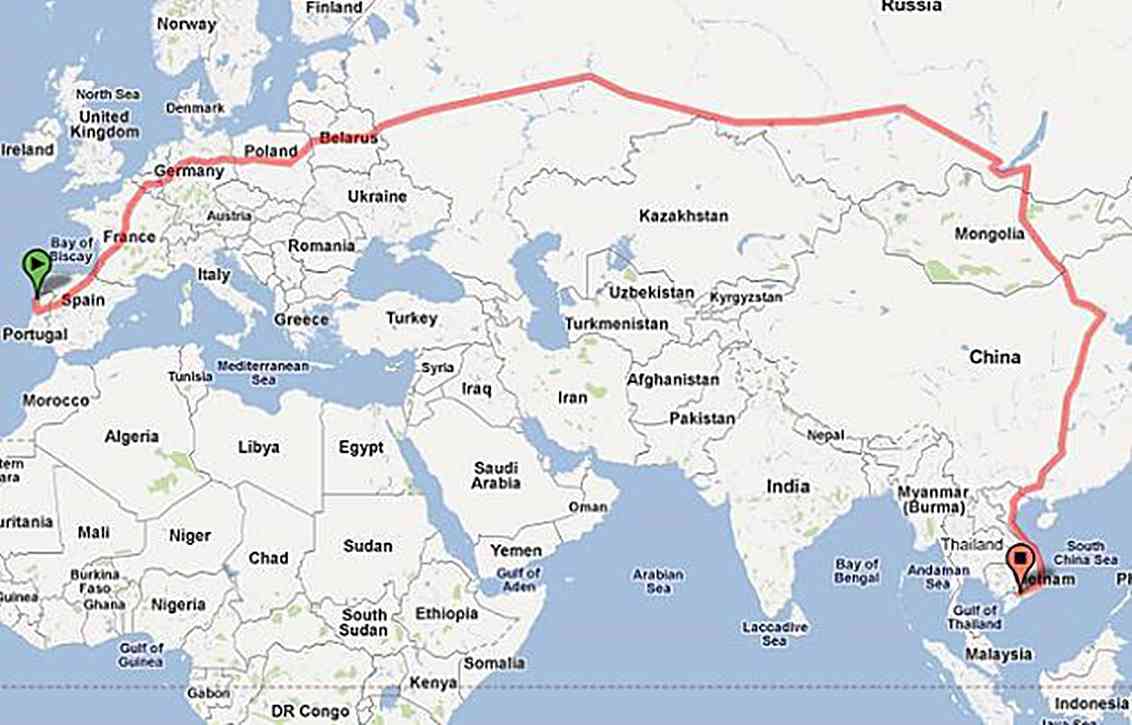 The longest train journey in the world starts in Portugal and ends in Vietnam. - MirrorLog