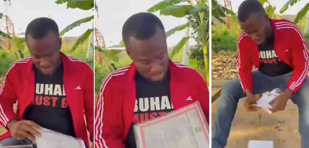 Graduate burn his certificate after 13 years of unemployment - MirrorLog