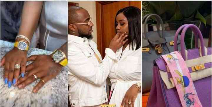 Davido showers Chioma with 4 customized designer bags, Richard Mille wristwatch for her 28th birthday - MirrorLog