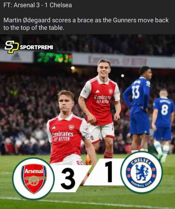 Arsenal vs Chelsea - MirrorLog