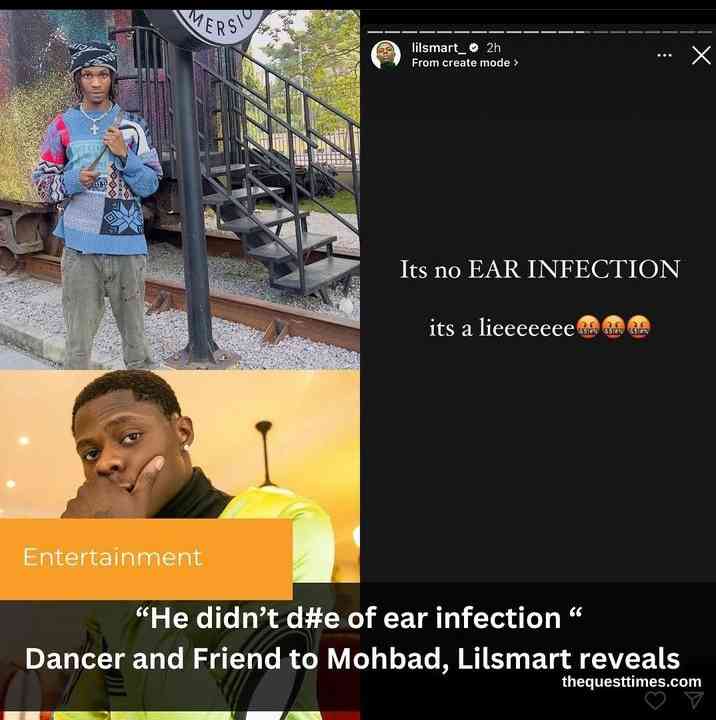 A friend and dancer to mohbad lilsmart has revealed that it wasn't ear infection that caused the dismise of music artist mohbad - MirrorLog