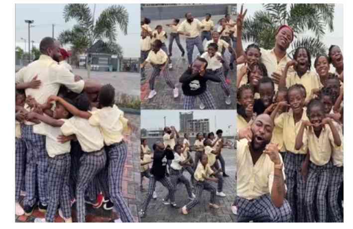 Davido spots uniform with popular dancing kids for ‘Feel’, melts hearts - MirrorLog