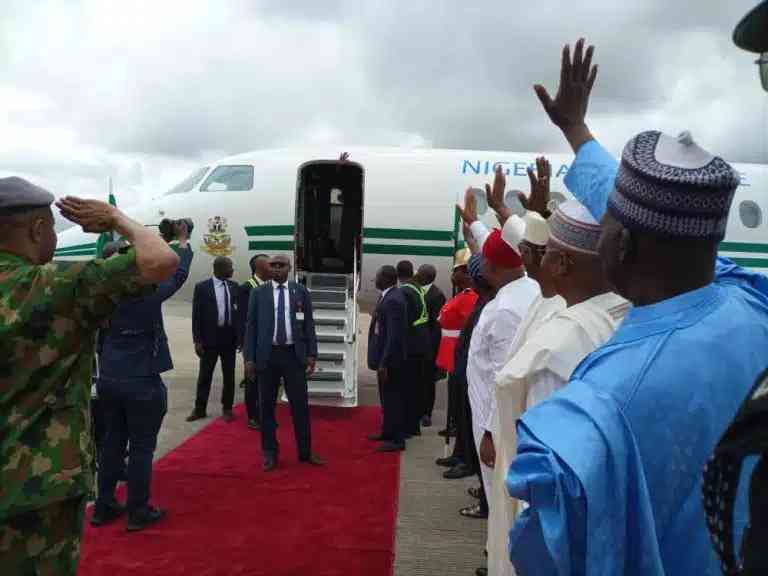 President Bola Ahmed Tinubu  departed Lagos State for the Federal Capital Territory (FCT), Abuja today - MirrorLog