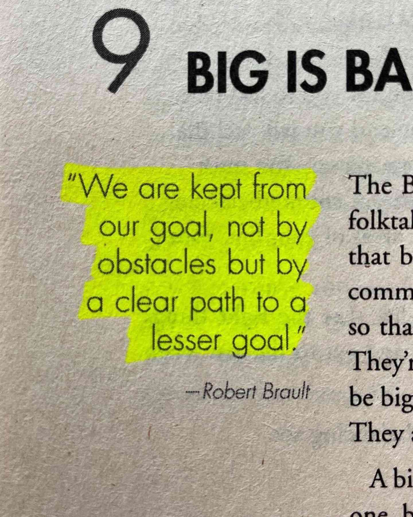 We are kept from our goal, not by obstacles but by a clear path to a lesser goal. - MirrorLog